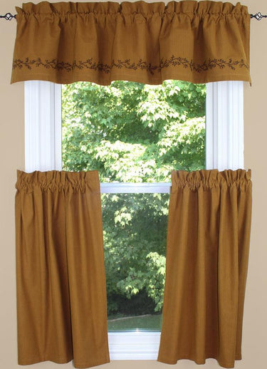Primitive Ticking Mustard Valance VL236204E - The Fox Decor